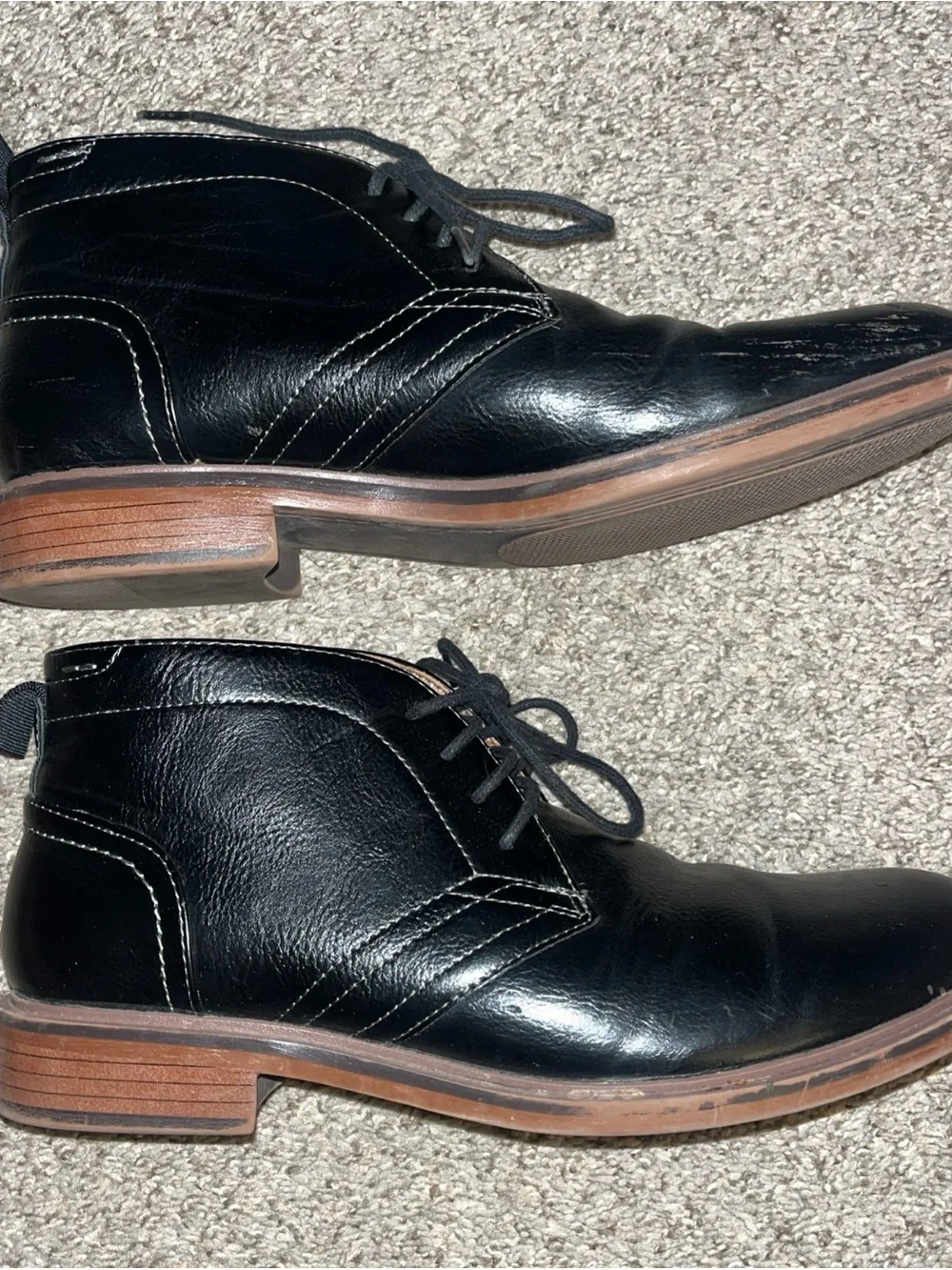 Sonoma Black Chukka Boots Ortholite Eco Insole Lace Up Mens Size 9 Faux Leather